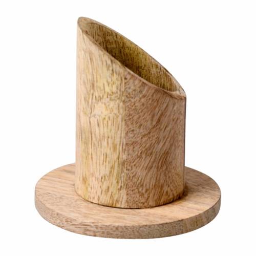 Candle holder of natural wood