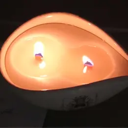 Candela in ciotola a goccia in ceramica