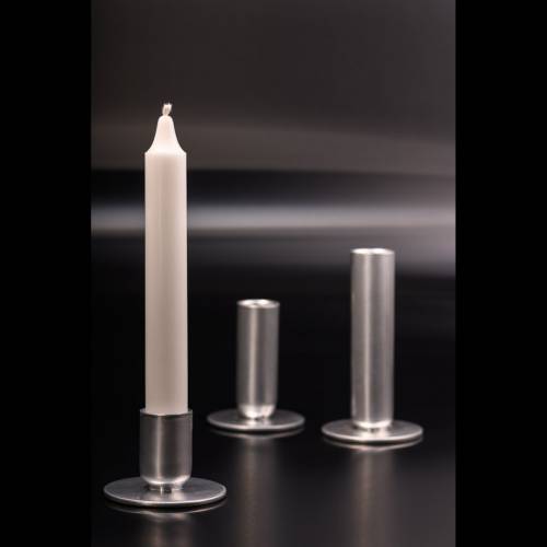 Portacandele in ferro argento H 12 cm