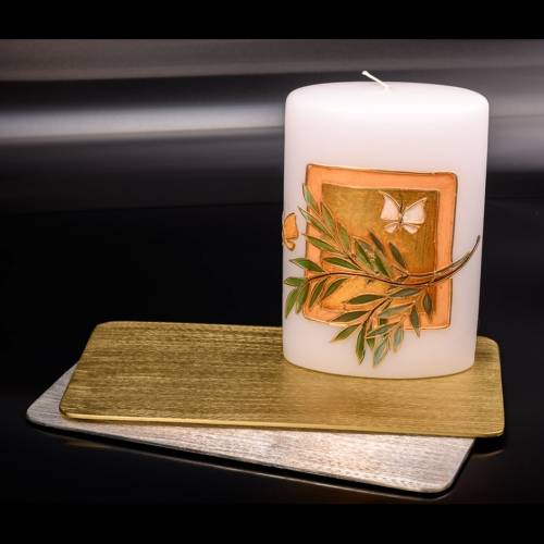 Aluminium golden rectangular coaster