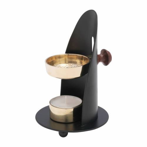 Bruciaincenso nero con manico