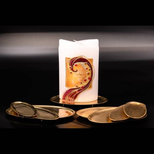 Matte oval candle plate