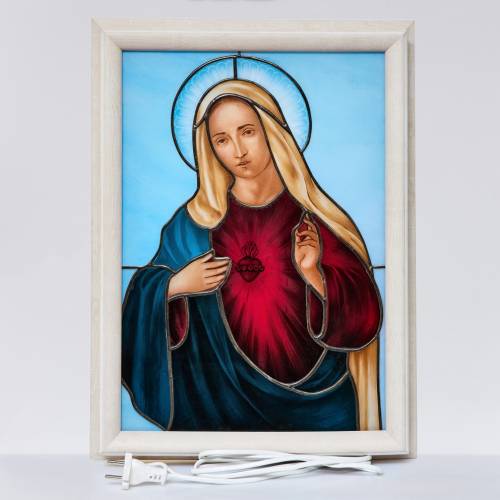 Vetrata Icona illuminata di Santa Maria
