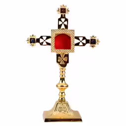 Relikwiarz Złocony z Kamieniami H 25 cm