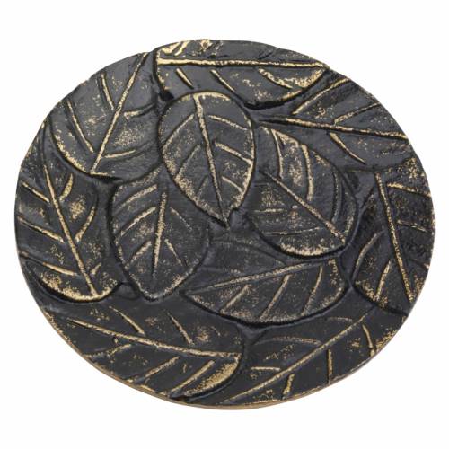 Coaster Alu black/gold D 12 cm