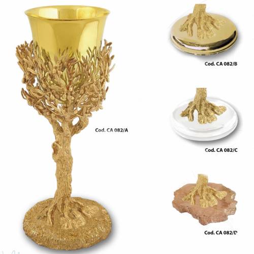 GOLD CHALICE WITH OLIVE BRANCHES