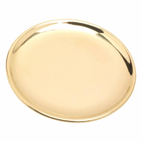 Polished brass candle plate D 12 cm