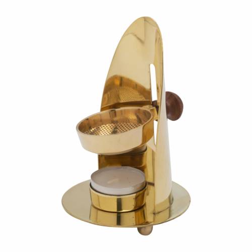 Incense burner brass H 12 cm