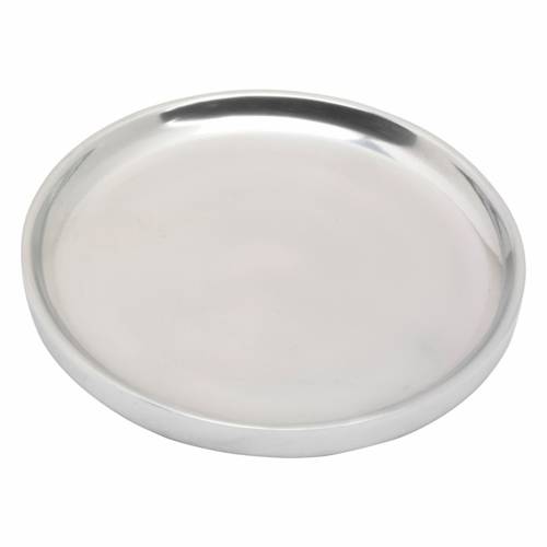 Polished aluminium coaster D 12 cm