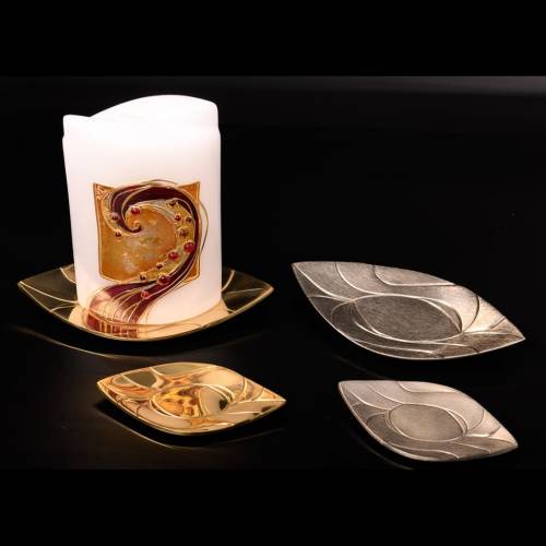 Oval candle plate 21x11 cm