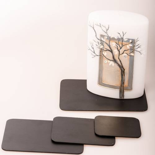 Black aluminium coaster