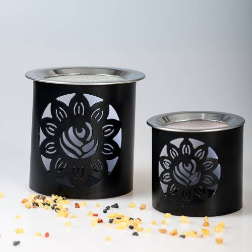 Incense burner black iron