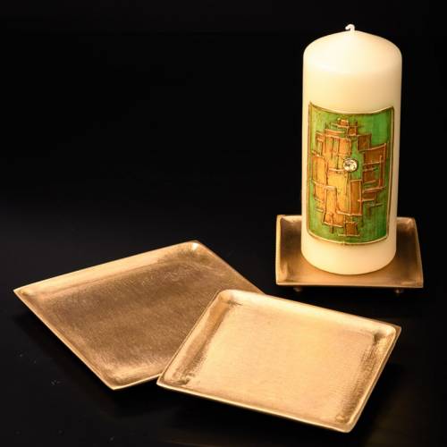 Matte square candle plate