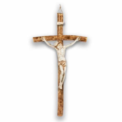 Cross in Fir or Pine wood with Body in Coated Resin
