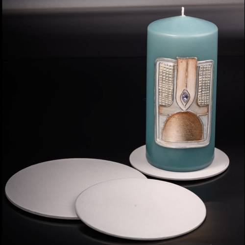White aluminium candle plate D 12 cm
