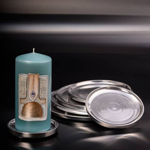 Polished aluminium coaster D 12 cm