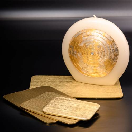 Gold aluminium coaster 13,5x10cm