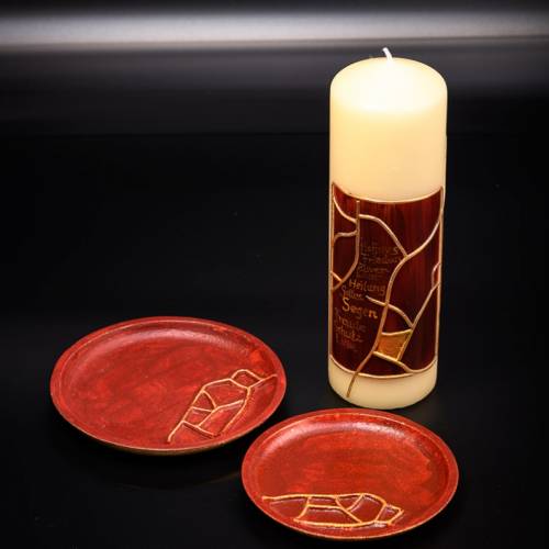 Coaster Alu winered/gold