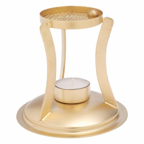 Incense burner gold H 12 cm
