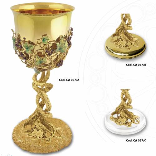 CHALICE WITH GOLDEN BRANCH OF GRAPES