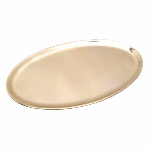 Oval polished brass coaster