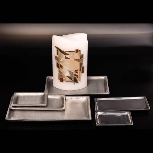 Silver aluminium candle coaster