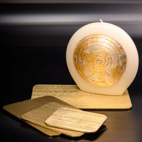 Gold aluminium  rectangular coaster
