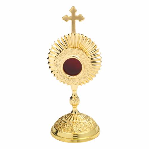 Relikwiarz Okrągły Złocony H 17 cm