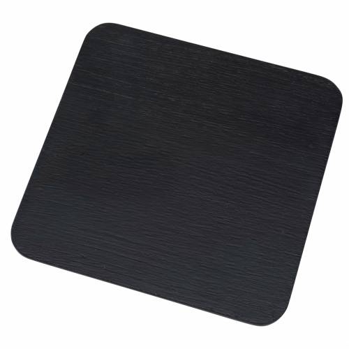 Square black aluminium coaster