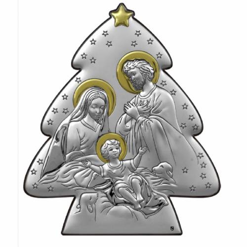 Nativity Christmas tree shaped panel