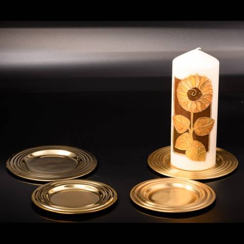 Round matte brass coaster D 13 cm