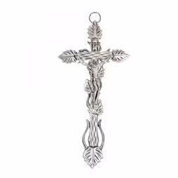 Krzyż Bluszcz Szczotkowany Metal z Ciałem