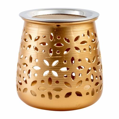 Gold aluminium incense burner