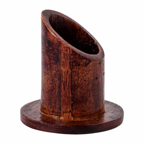 candle holder dark wood D 4 cm