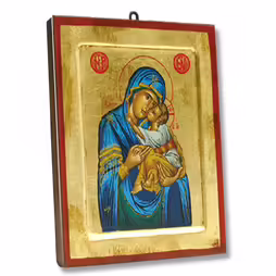 Grecka Ikona Madonna w Czerwonym Płaszczu z Dzieciątkiem
