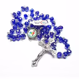 Rosario cristallo blu Giubileo