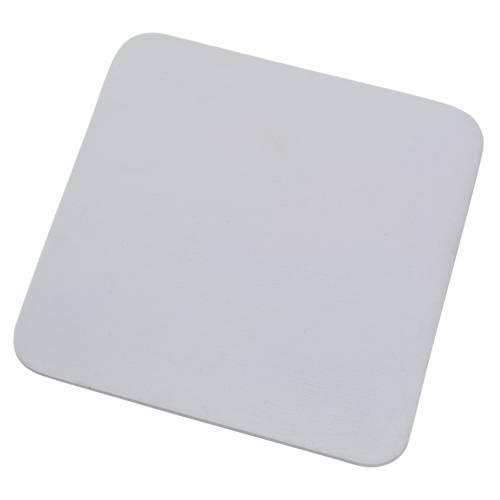 Square white aluminium coaster
