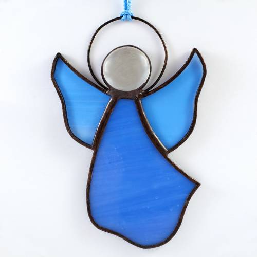 Hanging stained glass angels
