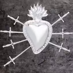 Ex Voto cuore votivo con 7 spade