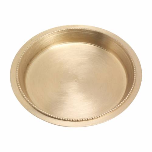Matte brass coaster with pearl rim