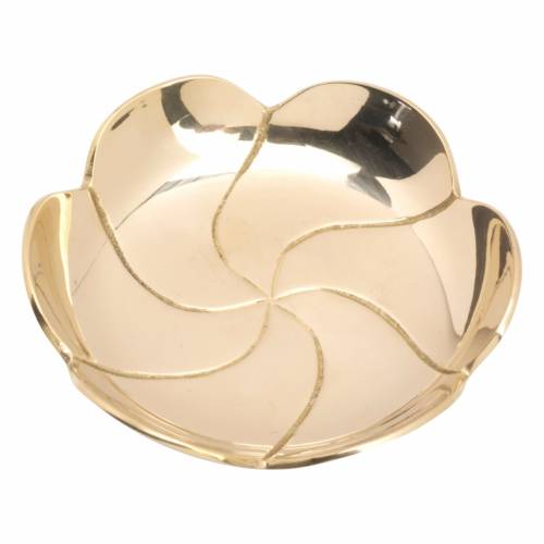 Polished brass coaster Lotus D 9,5 cm
