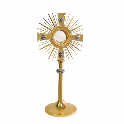 Brass monstrance with Evangelists and decorated node