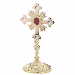 Reliquiario con pietre placcato oro H 28 cm