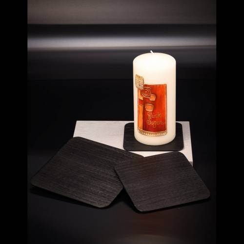 Balck aluminium square coaster
