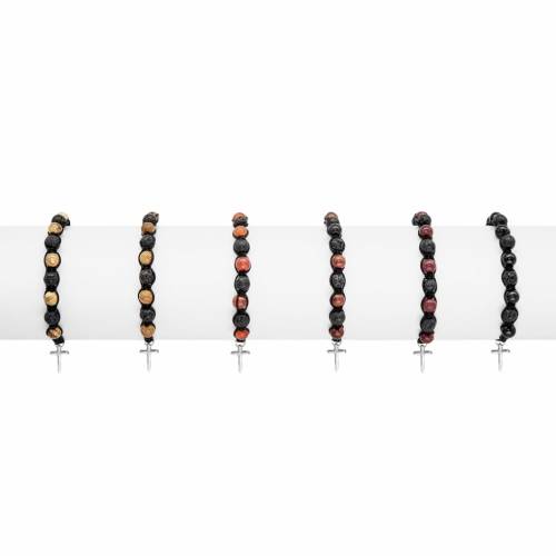 Single Decade Rosary - Volcanic Lava Beads - 6 mm