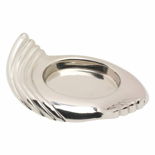 Nickel plated candle plate 6,5 x 4,5 cm