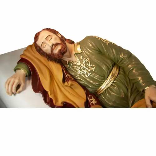 Statue of St. Joseph sleeping with coloured marble dust and 1 m heigh