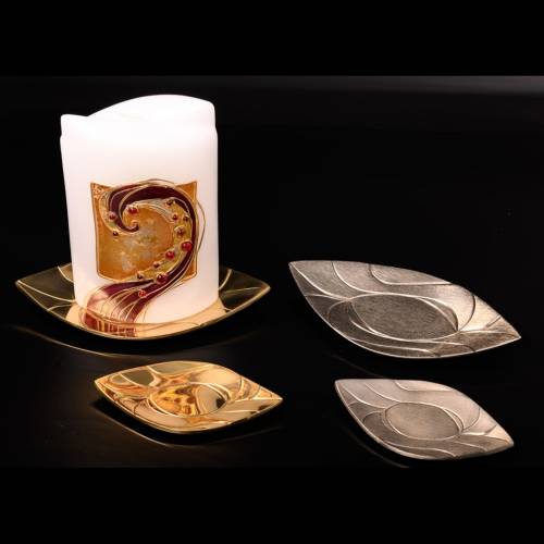 Oval candle plate 14x8 cm