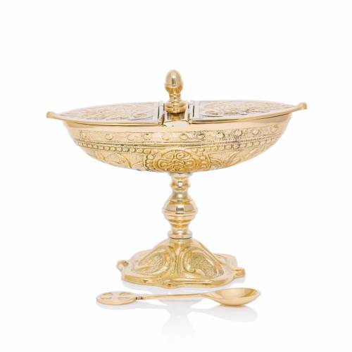 Boat for Incense with Spoon- Brass Alloy