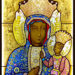 Witraż Czarna Madonna